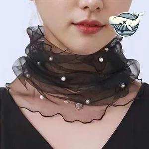 여성용 진주 장식 핀 스트랩 넥워머 스카프 봄스카프 여성스카프 남성스카프 울스카프 롱스카프