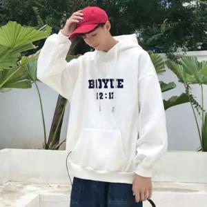 가을겨울 커플용 기모 후드티 캐주얼 스타일 박시핏 긴팔