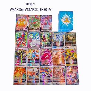새로운 클래식 포켓 카드 100pcs GX Vmax Ex 시리즈 빛나는 게임 컬렉션 Koraidon 배틀 생일 선물
