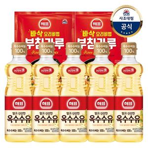 [사조대림] 해표 옥수수유900ml x5개+부침가루1kg x2개