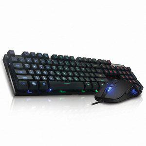 앱코 HACKER KM350 키보드 마우스 콤보 레인보우 LED 게이밍