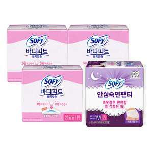쏘피 바디피트 볼록맞춤 중형 16매, 3개 + 안심숙면팬티 중형 5매, 1개