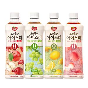 보성홍차 아이스티 제로 500ml 24페트 애플+샤인+레몬+복숭아 6개씩