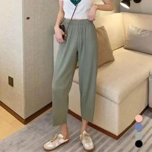 ONM 빅사이즈 배기팬츠 밴딩 밴딩바지 코디 여성바지 면