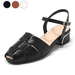 [갤러리아] 세라 여성 소가죽 위빙 메리제인 스트랩 샌들 C24S400 검정 3CM
