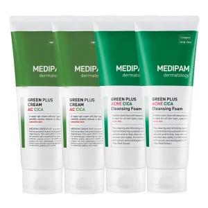 메디팜 시카 수분진정 크림 220ml 2개+클렌징폼 220ml 2개 /주름개선+미백 기능성화장품
