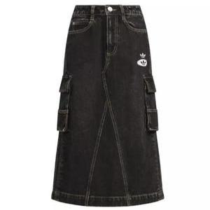 아디다스 미디 스커트 JX6864 Medium Black Denim DOM