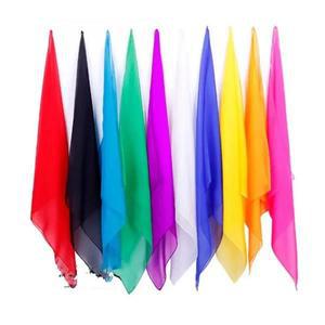10pcs 30*30cm 색상 변경 실크 스카프 닫기 매직 트릭 학습 및 교육 마술사 소품 액세서리 Magia를위한