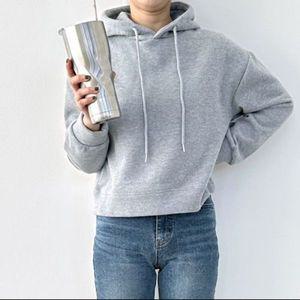 [기타]기모후드티 안감 세미크롭 데일리 기모 겨울 보온 무지 후드티