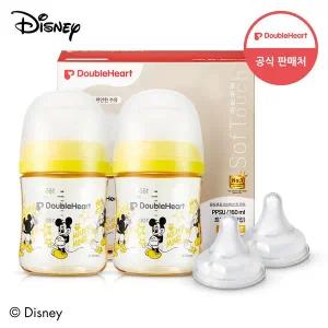 [더블하트] 모유실감 3세대 PPSU 디즈니 클래식 미키마우스 젖병 160mlx2개+젖꼭지2입