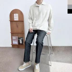 [라일리] Rly YAN 1079 남자빅카라단추니트 라쏠 남성 반폴라 가디