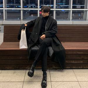MYQ 남성 겨울 롱 코트 패딩 캐시미어 남자 다운