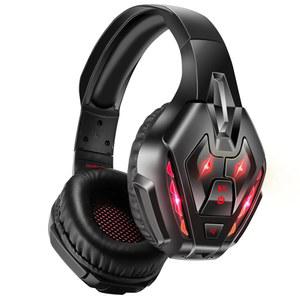 PS4, PC, 스위치용 포이니카스 PS5 게이밍 헤드셋, 스테레오 사운드, 탈착식 마이크, 노트북/폰/태블릿용 무선 블루투스 5.3 헤드폰, 40시간 플레이타임(빨간색)