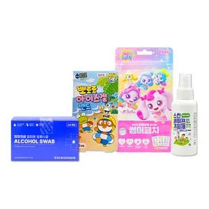 스킨세이프 모기기피제 + 뽀로로 아이스겔밴드 + 티니핑 썸머패치 + SD알콜스왑100매입