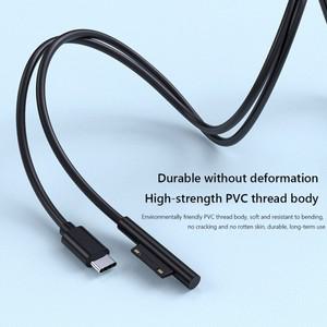 1.5m 유형 C 전원 공급 장치 충전기 어댑터 Microsoft Surface Pro 8/7/6/5/4/3 Book/Book 2 용 65W 3A PD