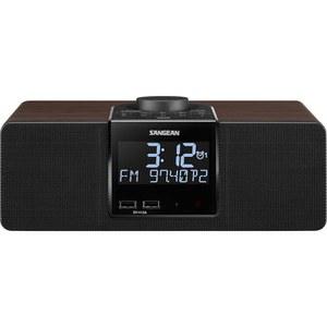 AM/FM, 블루투스, AUX, 디지털 튜닝 및 배터리 백업 기능이 있는 Sangean RCR-40 나무 시계 라디오