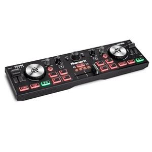 Numark DJ2GO2 터치 믹서/크로스페이더 오디오 인터페이스 및 정전식 조그 휠을 갖춘 세라토 DJ용 컴팩트 2 데크 USB DJ 컨트롤러 블랙