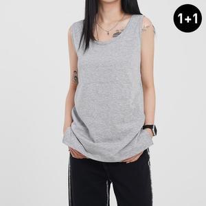 화이트빌딩 1+1 트임 레이어드 롱나시 라운드 이너 티