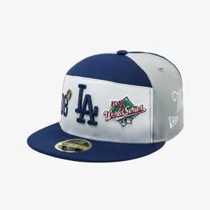 뉴에라 MLB LA 다저스 스크립트 스플릿 패널 사이즈캡 화이트/다크 로얄 14724869