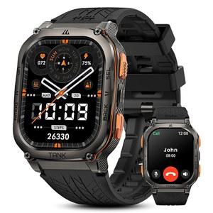 GPS가 장착된 KOSPET 탱크 M3 울트라 스마트 워치, 50M 방수, 나침반, 고도, 공기압, 480mAh 초대형 배터리, 풀 스테인리스 스틸, 블루투스 통화, 1.96인치 AMOLED 상시 켜짐 디스플레이, AI 음성