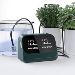 화분용 자동 급수 시스템, 식물 급수기, 스마트 타이머가 장착된 DIY 드립 관개 키트, 방수 LED 디스플레이 및 대용량 배터리, 정밀한 물 분배(녹색)