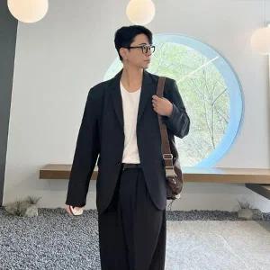 남자오버핏블레이저 남자봄자켓 하객룩 셋업 남자마이