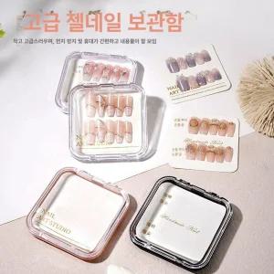 네일팁 보관함 투명 아크릴 글리터 네일 파츠 디스플레이