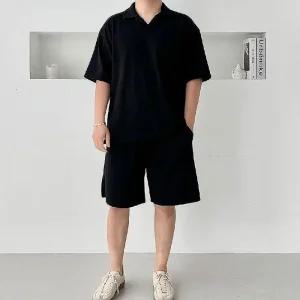ONM 남녀공용 여름 카라넥 반팔 상하세트 데일리룩