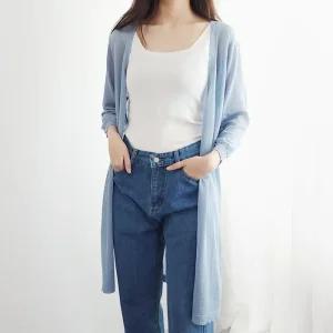 [MEK0K0NQ_58]썸머가디건 롱 비치로브 쿨 가디건 7부