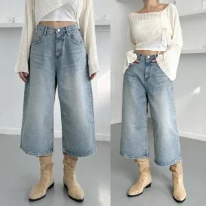 포텐7부와이드 가을신상 7부 와이드 버뮤다 데님