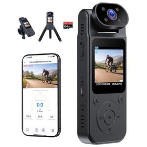 오디오 및 비디오 녹화가 가능한 웨어러블 HD 바디캠이 장착된 WiFi 바디캠 2.5K 미니 180 회전 IR 야간 투시 소형 플리스 개인용 마그네틱 포켓 카메라 여행용 반려동물 보호 산책용