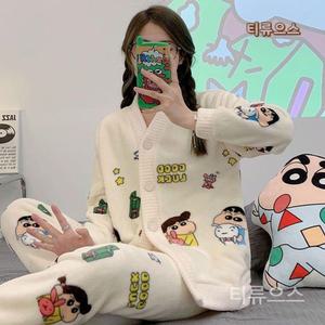 여자 짱구 파자마 잠옷 겨울 극세사 따뜻한 티류으스