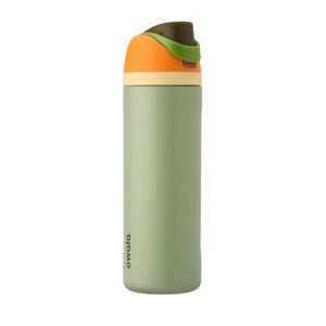 빨대가 달린 오왈라 프리십 단열 스테인리스 스틸 물병, BPA 프리 스포츠 물병, 여행에 적합, 24온스, 카모
