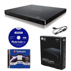 생산자 LG BP60NB10 휴대용 6X 울트라 HD 4K 블루레이 버너 외장 드라이브(사이버링크 소프트웨어 포함), 50GB M-DISC BD-R DL 및 USB 케이블 - Burns CD DVD BD BDXL 디스크