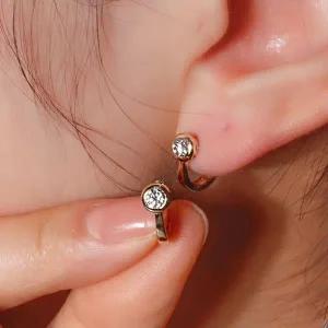 [샤밍주얼리]18K 3.5미리 랩 다이아 베젤 루브 원터치 귀걸이 데일리 여자 친구 생일 선물
