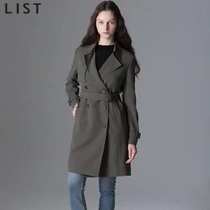 [리스트(LIST)] 더블버튼 케이프 밸티드 트렌치코트 (택가격:268000원)