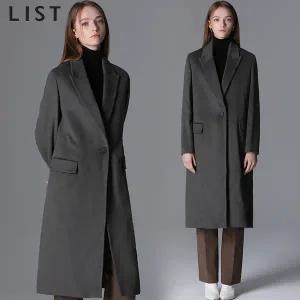 [리스트(LIST)] 포멀 캐시미어 울 원버튼 코트 (택가격:548000원)