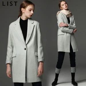 [리스트(LIST)] 프리미엄 울 원버튼 베이직 코트 (택가격:428000원)