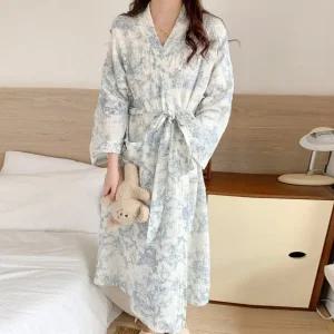 여성 봄 가을 부드러운 요루면 트왈 로브 샤워가운 목욕가운 HV0003S 빅사이즈 루즈핏