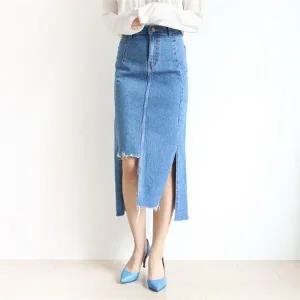 [bndstore] 언발 데님 롱 스커트