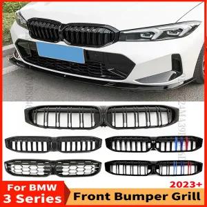 자동차 그릴망 튜닝 BMW 호환 3 시리즈 G20 G21 LCI 330i 320d M340i 용 전면 신장 이중 슬랫 다이아몬드