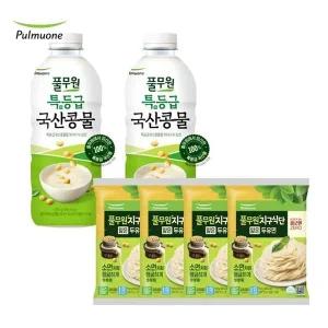 [풀무원][풀무원식품] 고소한 콩국수 4인세트(콩물2개+두유면4개)