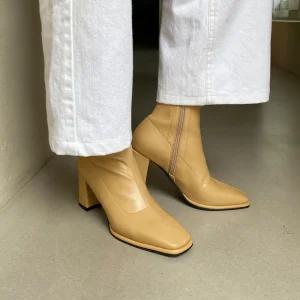 SOVO 라피테 스퀘어 스판 앵클부츠 7cm