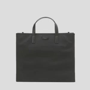 헤지스 액세서리 25FW [선물추천]블랙 페브릭 로고라벨 크로스 겸용 토트백 HJBA5F950BK