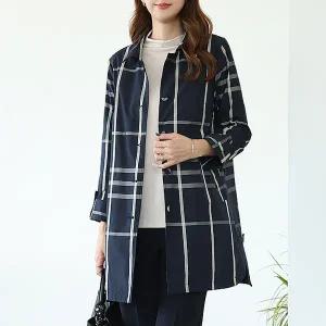[데드라](100size)큐넬체크트렌치코트 OUE4708_DO