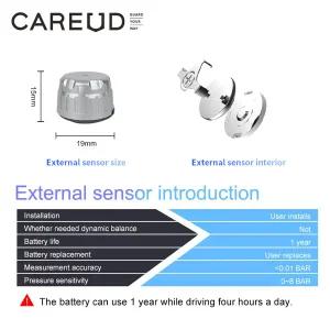 TPMS 센서 CAREUD 시리얼 자동차 타이어 압력 모니터에만  외부 센서 고장 또는 분실
