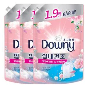 다우니 초고농축 섬유유연제 실내건조  플로럴블로썸 1.35L 리필X3개