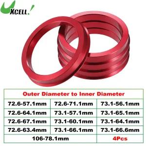 허브스페이스 휠 UXCELL 4pcs OD 72.6mm 73.1mm  ID 57.1mm 60.1mm 67.1mm 65.1mm 자동차 타이어 센터링 허