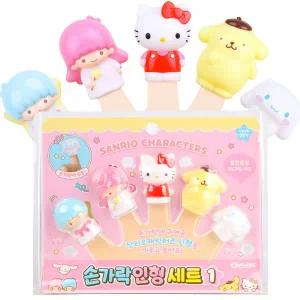 산리오캐릭터즈 손가락 인형 세트1 (헬로키티 폼폼푸린 시나모롤 라라 키키)
