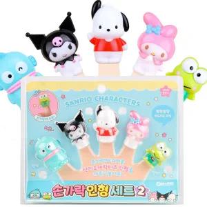 산리오캐릭터즈 손가락 인형 세트2 (마이멜로디 쿠로미 케로피 포차코 한교동)